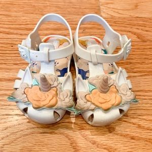 Mini Melissa Unicorn Jelly Sandals Size 5